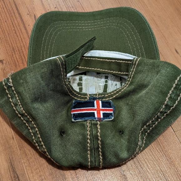 Iceland Baseball Hat with Flag on Back. Velcro. Leather on Bill. Rare Cap. - Picture 3 of 11